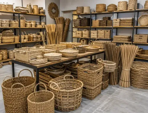 Manufactures of straw, of esparto or of other plaiting materials; basketware and wickerwork product category, HS Chapter 46